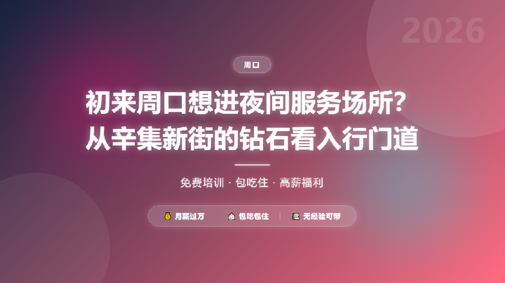 初来周口想进夜间服务场所？从辛集新街的钻石看入行门道
